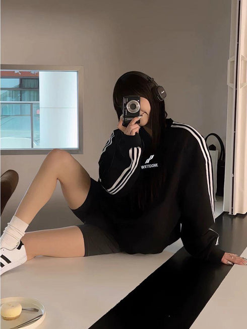 Letter Print Oversized Sweatshirt